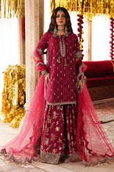 3-PC Embroidered Raw-Silk Suit CMA-6-205