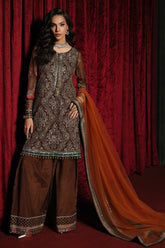 3 Pc Embroidered Dyed Chiffon CA26-07 PSOK