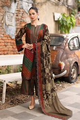 3-PC Unstitched Embroidered Linen Collection ANW7-06 PSOK