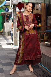 3-PC Unstitched Embroidered Linen Collection ANW7-03 PSOK