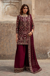3-PC Embroidered Chiffon Suit CMA-6-211