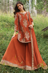 3-PC Embroidered Raw Silk CMA-6-441