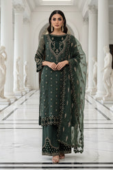 3-PC Embroidered Organza Suit CMA-5-133A