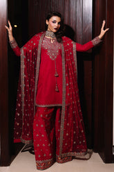 3-PC Embroidered Raw-Silk Suit CMA-5-093A