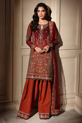 3-PC Stitched Embroidered Luxury Chiffon DJW6-08 PSOK