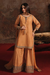 3-PC Embroidered Raw-Silk Suit CMA-5-170