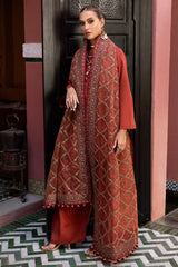 3-PC EMBROIDERED RAW-SILK SUIT CMA-5-140