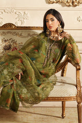 3-PC Embroidered Organza Shirt with Embroidered Organza Dupatta and Trouser CMA-4-075