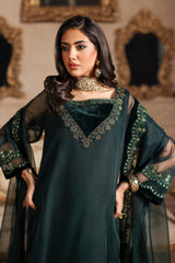 3-PC Embroidered Organza Shirt with Embroidered Organza Dupatta and Trouser CMA-4-080