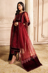 3-PC Embroidered Organza Shirt with Embroidered Organza Dupatta and Trouser CMA-4-079