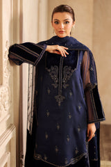 3-PC Embroidered Organza Shirt with Embroidered Organza Dupatta and Trouser CMA-4-081