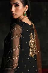 3 Pc Embroidered Dyed Chiffon CA26-01 - PSOK