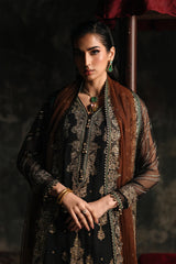 3 Pc Embroidered Dyed Chiffon CA26-01 - PSOK