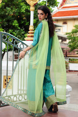 3-PC Embroidered Raw-Silk Suit CMA-6-173