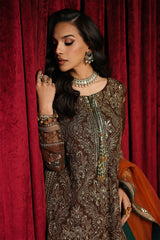 3 Pc Embroidered Dyed Chiffon CA26-07 PSOK
