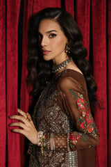 3 Pc Embroidered Dyed Chiffon CA26-07 PSOK