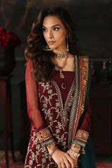 3 Pc Embroidered Dyed Chiffon CA26-05 PSOK
