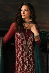 3 Pc Embroidered Dyed Chiffon CA26-05 PSOK