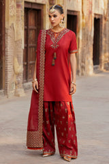 3-PC Embroidered Raw-Silk Suit CMA-5-126