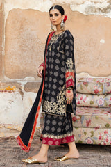 3-PC Embroidered Raw-Silk Shirt with Embroidered Chiffon Dupatta and Trouser CMA-4-073