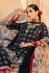 3-PC Embroidered Raw-Silk Shirt with Embroidered Chiffon Dupatta and Trouser CMA-4-073