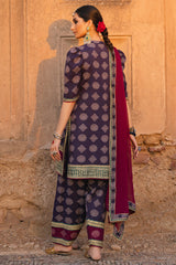 3-PC Embroidered Raw-Silk Shirt with Embroidered Chiffon Dupatta and Trouser CMA-4-066