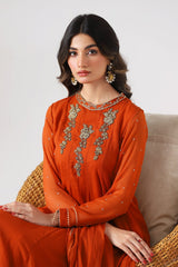 3-PC Embroidered Chiffon Shirt with Chiffon Dupatta and Trouser CMA-4-232