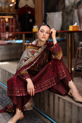 3-PC Unstitched Embroidered Linen Collection  ANW7-03 PSOK