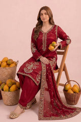 3-PC Stitched Embroidered CMA-6-442