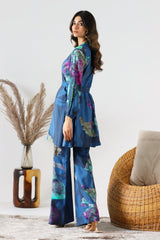 2-PC Printed Raw-Silk Shirt with Trouser CPM-4-211