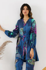 2-PC Printed Raw-Silk Shirt with Trouser CPM-4-211