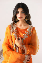 3-PC Embroidered Organza Shirt with Organza Dupatta with Trouser CMA-4-201