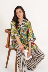 2-PC Printed Raw-Silk Shirt with Trouser CPM-4-276