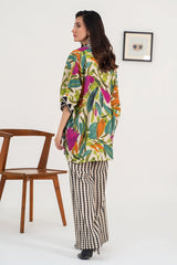 2-PC Printed Raw-Silk Shirt with Trouser CPM-4-276