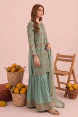 3-PC Stitched Embroidered CMA-6-474