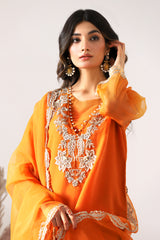 3-PC Embroidered Organza Shirt with Organza Dupatta with Trouser CMA-4-201