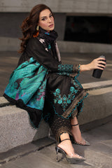 3-PC stitched Embroidered Leather with Printed Wool Shawl PS4-12 P