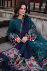 3-PC Stitched Embroidered Khaddar Collection with Dyed Wool Shawl CNW4-08 P