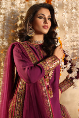 3-PC Embroidered Raw-Silk Shirt with Embroidered Poly Net Dupatta and Shalwar CMA-4-107