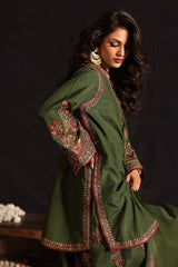 3-PC Embroidered Raw-Silk Shirt with Embroidered Organza Dupatta and Shalwar CMA-4-098