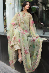 3-PC Embroidered Organza Shirt with Organza Dupatta and Trouser CMA-4-0016