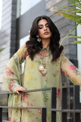 3-PC Embroidered Organza Shirt with Organza Dupatta and Trouser CMA-4-0016