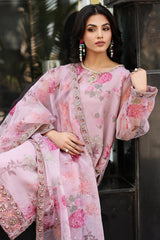 3-PC Embroidered Organza Shirt with Organza Dupatta and Trouser CMA-4-0017