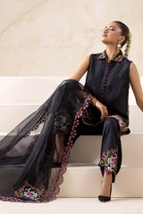 3-PC Embroidered Organza Shirt with Organza Dupatta and Trouser CMA-4-0028