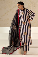 3-PC Embroidered Raw-Silk Shirt with Organza Dupatta and Trouser CMA-4-0032