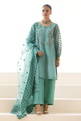 3-PC Embroidered Organza Shirt with Embroidered Organza Dupatta and Trouser CMA-4-252