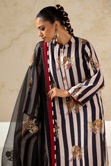 3-PC Embroidered Raw-Silk Shirt with Organza Dupatta and Trouser CMA-4-0032