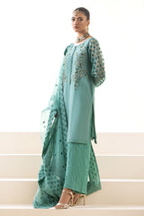 3-PC Embroidered Organza Shirt with Embroidered Organza Dupatta and Trouser CMA-4-252