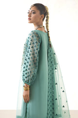 3-PC Embroidered Organza Shirt with Embroidered Organza Dupatta and Trouser CMA-4-252