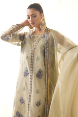 3-PC Embroidered Organza Shirt with Embroidered Organza Dupatta and Trouser CMA-4-0024